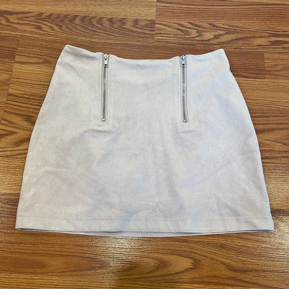Forever 21 Faux Suede Pink Zip Mini Skirt